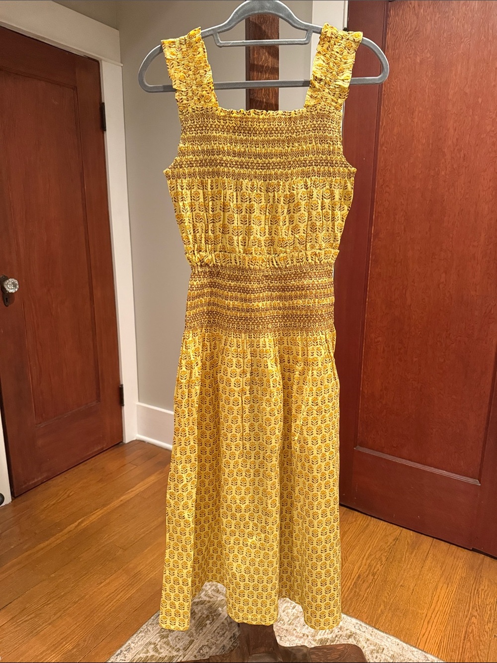 LOEFFLER RANDALL NWT Liadan Smocked Dress Yellow Women’s Size XS